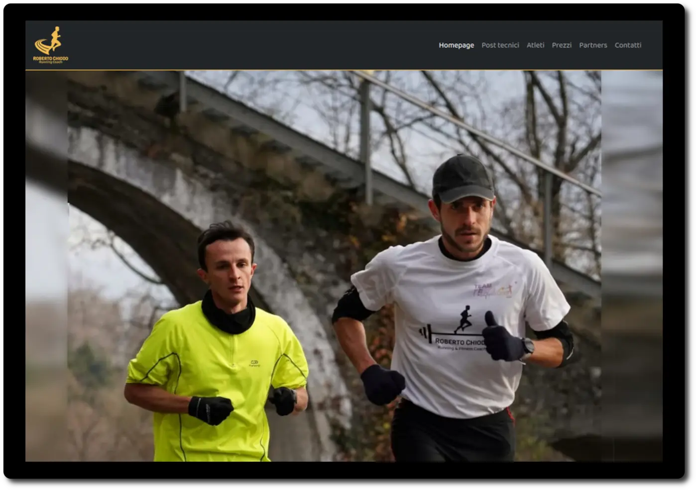 homepage screenshot chiodo running coach