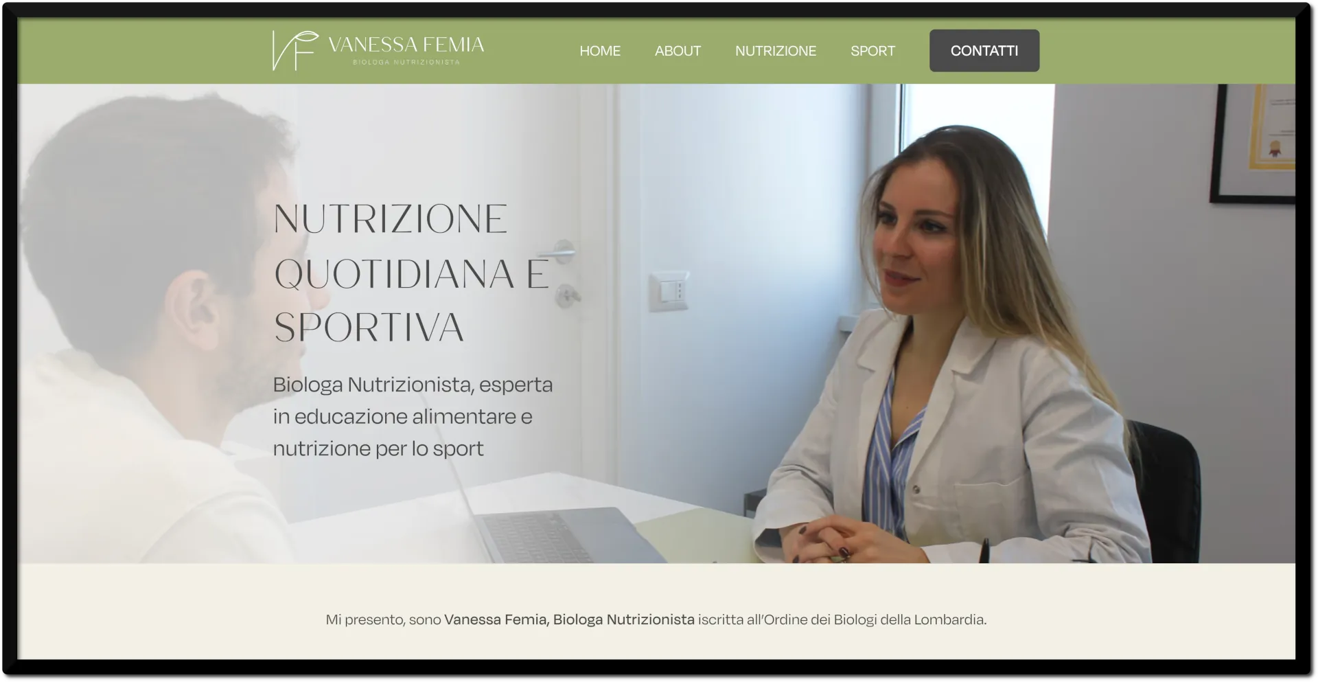 homepage screenshot vanessa femia